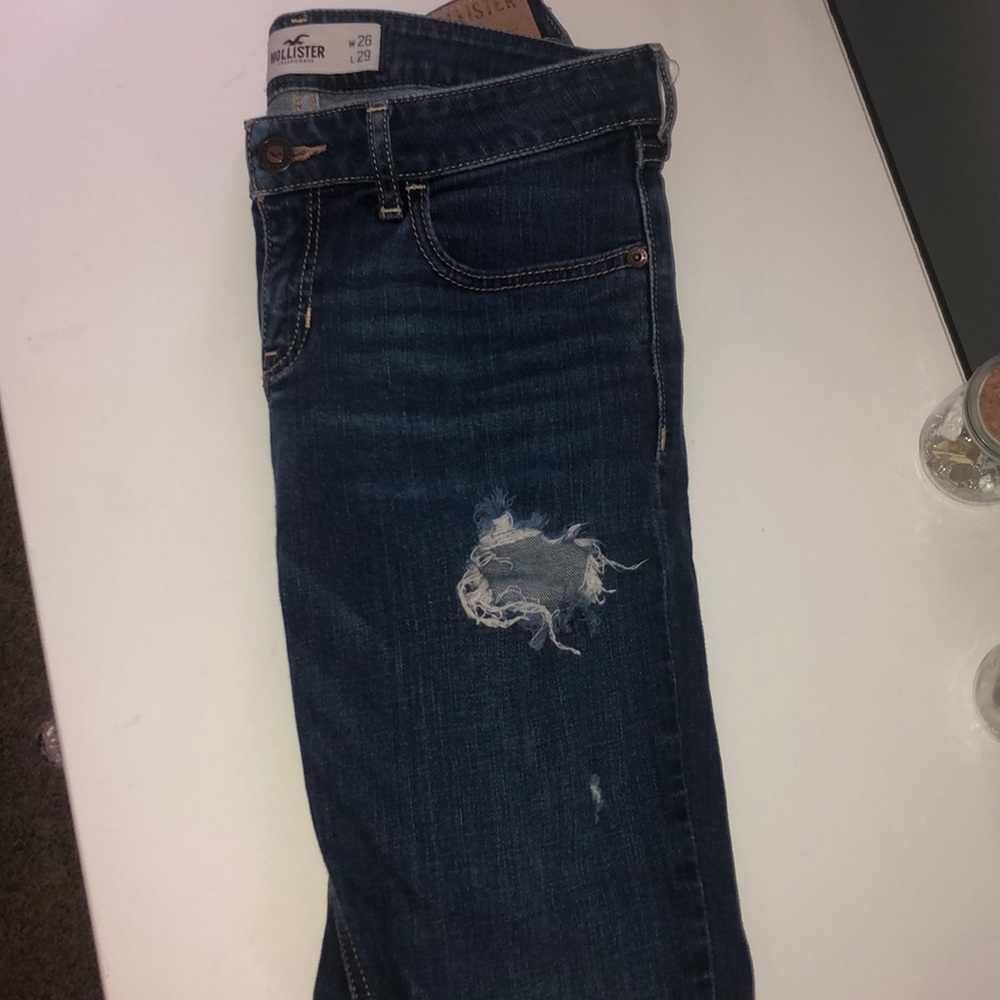 Hollister dark wash ripped jeans